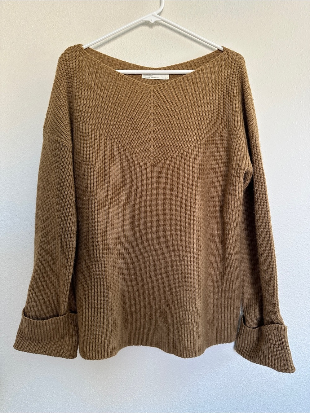Oak & Fort Rib-Knit Women's Sweater in Brown